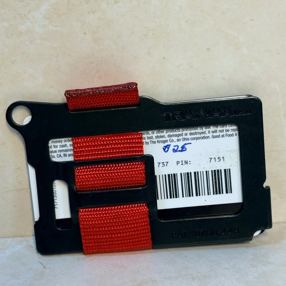 Trayvax Armored Summit Wallet Black Red Minimalist RFID Tactical Card Holder USA